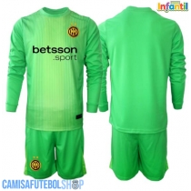 Camisa de time de futebol Inter Milan Goleiro Replicas 3º Equipamento Infantil 2025-26 Manga Comprida (+ Calças curtas)